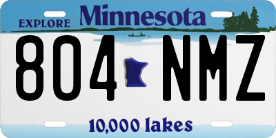 MN license plate 804NMZ