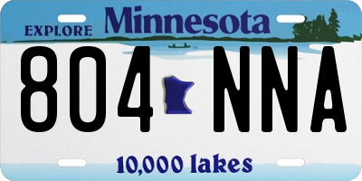 MN license plate 804NNA