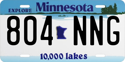 MN license plate 804NNG