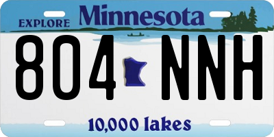 MN license plate 804NNH
