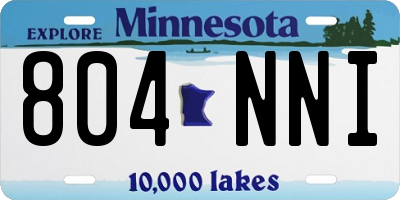 MN license plate 804NNI