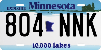 MN license plate 804NNK