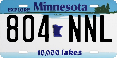 MN license plate 804NNL