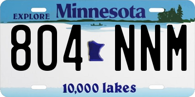 MN license plate 804NNM