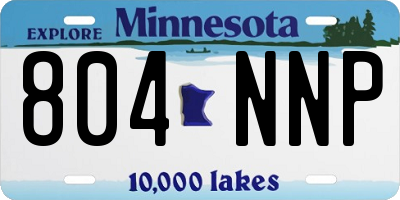 MN license plate 804NNP