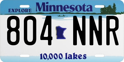 MN license plate 804NNR