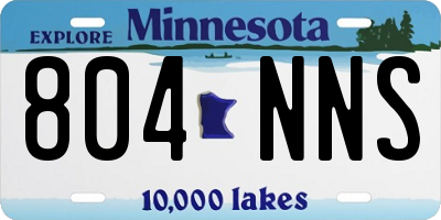 MN license plate 804NNS