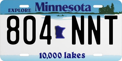 MN license plate 804NNT