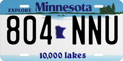 MN license plate 804NNU