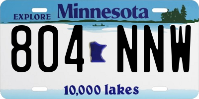 MN license plate 804NNW
