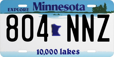 MN license plate 804NNZ