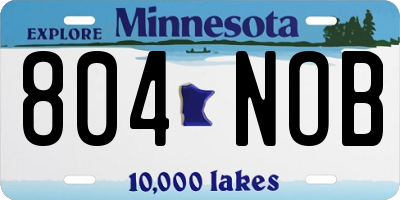MN license plate 804NOB