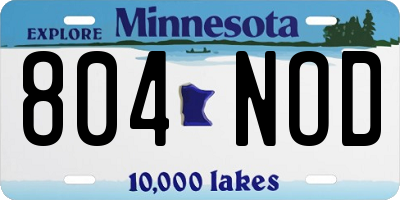 MN license plate 804NOD