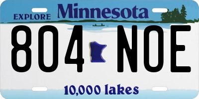 MN license plate 804NOE