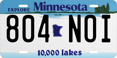 MN license plate 804NOI