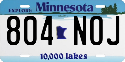 MN license plate 804NOJ