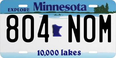 MN license plate 804NOM