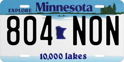 MN license plate 804NON