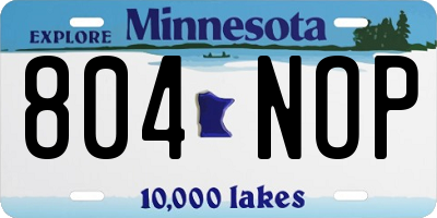 MN license plate 804NOP