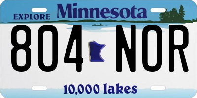 MN license plate 804NOR