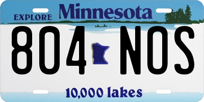 MN license plate 804NOS