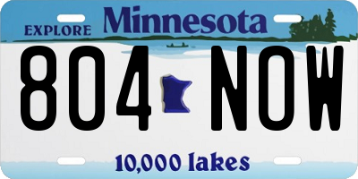 MN license plate 804NOW