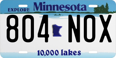 MN license plate 804NOX