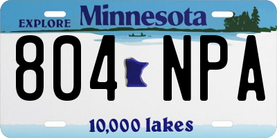 MN license plate 804NPA