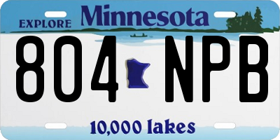 MN license plate 804NPB