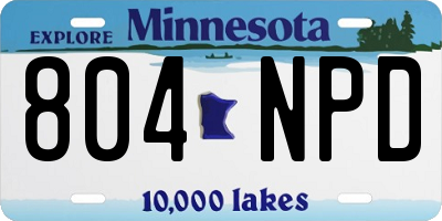 MN license plate 804NPD