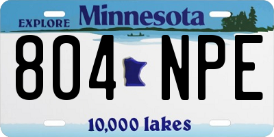 MN license plate 804NPE