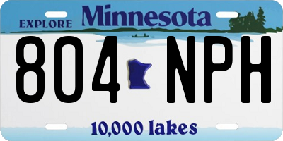 MN license plate 804NPH