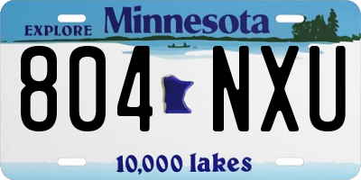 MN license plate 804NXU