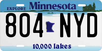 MN license plate 804NYD