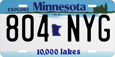 MN license plate 804NYG