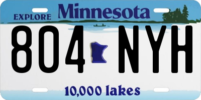 MN license plate 804NYH