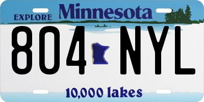MN license plate 804NYL