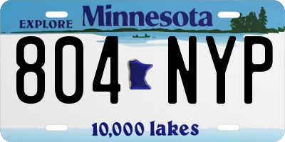 MN license plate 804NYP