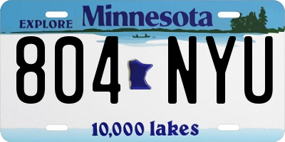 MN license plate 804NYU