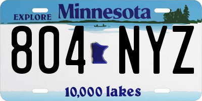 MN license plate 804NYZ