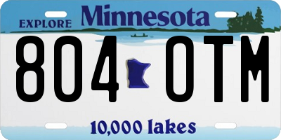 MN license plate 804OTM
