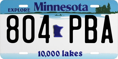 MN license plate 804PBA