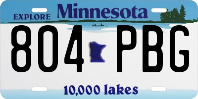 MN license plate 804PBG