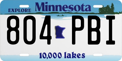 MN license plate 804PBI