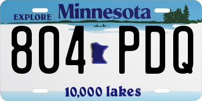 MN license plate 804PDQ