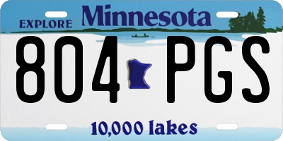 MN license plate 804PGS