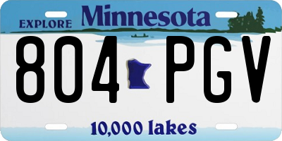MN license plate 804PGV