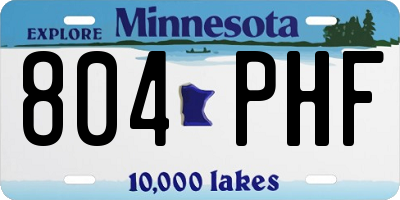 MN license plate 804PHF