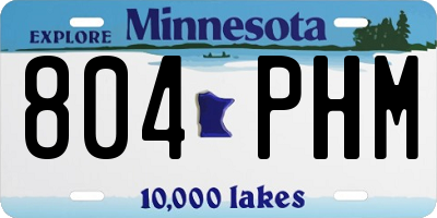 MN license plate 804PHM
