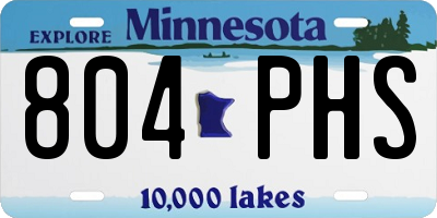 MN license plate 804PHS